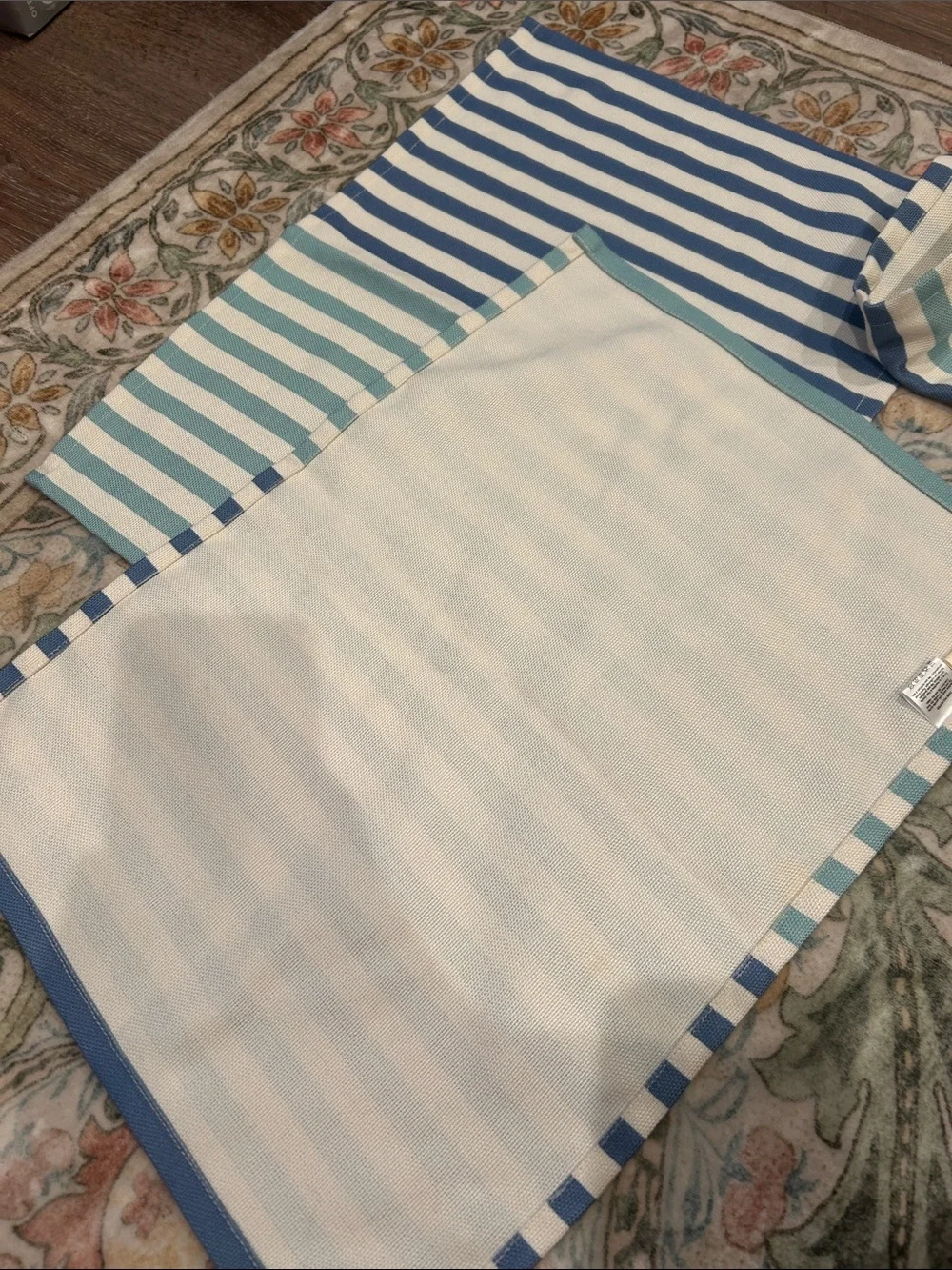 New Katie Kime Striped placemats - Blue & Aqua Stripes